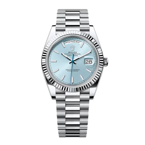 Rolex Day Date Ice Blue Grooved Replica