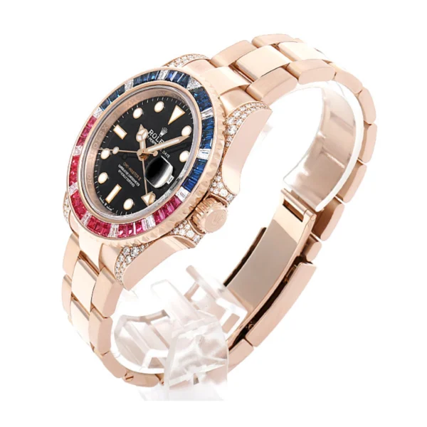 Rolex GMT-Master II 126755SARU Diamond Bezel Black Dial Replica