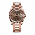 Rolex Day Date 228235 Rose Gold Chocolate Roman Dial Replica