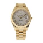 Rolex Day-Date II Collection Gold Silver White Dial 218238 Replica